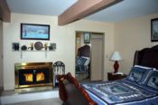Bedroom with fireplace